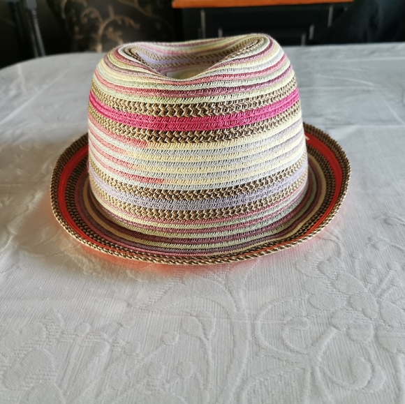 Woolrich Multi Coloured Straw Style Fedora Hat - Picture 2 of 8